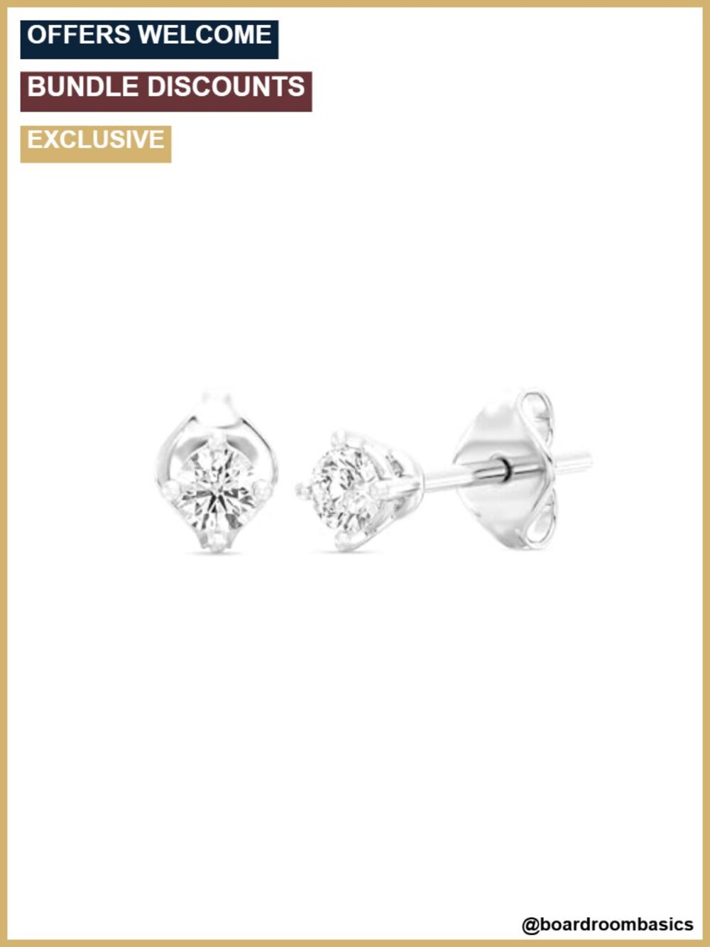 10KT White Gold Lab-Grown Diamond Stud Earrings 1/5 ct tw VS2-SI1 F Color